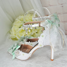 Load image into Gallery viewer, Sage Green Floral Sandals Size UK5/US7.5
