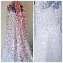 Load image into Gallery viewer, Coloured Luxury Beaded Bridal Veil Unique Sequin Veil with Comb - Other Colours
