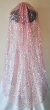 Load image into Gallery viewer, Coloured Luxury Beaded Bridal Veil Unique Sequin Veil with Comb - Other Colours
