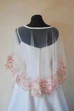 Load image into Gallery viewer, Pink Flower Embroidered  Dress Cover Cape
