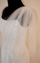 Load image into Gallery viewer, Removable sleeves, glitter detachable sleeves, white black light ivory bridal sleeves
