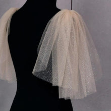 Load image into Gallery viewer, Removable sleeves, glitter detachable sleeves, white black light ivory bridal sleeves
