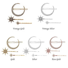 Load image into Gallery viewer, Celestial Moon and Stars Tiara and Hair Clips - IN STOCK
