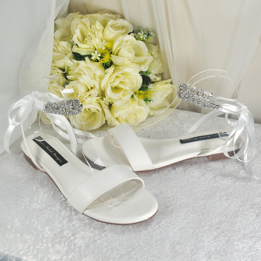 Ivory Flat Sandals Size Uk8/US10.5