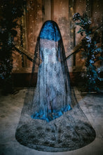 Load image into Gallery viewer, Black Spiderweb Veil, Halloween Wedding
