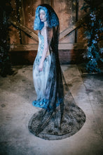 Load image into Gallery viewer, Black Spiderweb Veil, Halloween Wedding
