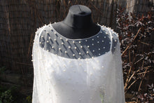 Load image into Gallery viewer, Pearl Embellished Bridal Cape
