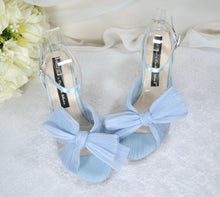 Load image into Gallery viewer, Blue Wedding Bridal Heels with Bow  UK2/US5
