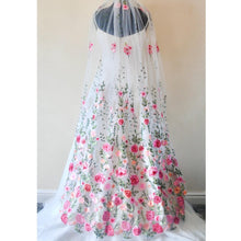 Load image into Gallery viewer, Bright Rose Embroidered Bridal Veil
