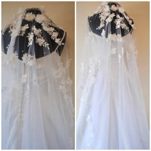 Load image into Gallery viewer, Embroidered Floral and Pearl Wedding Veil
