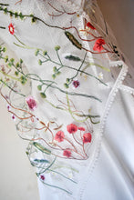 Load image into Gallery viewer, Embroidered Floral Shawl Scarf Wrap Head Covering Mantilla Veil
