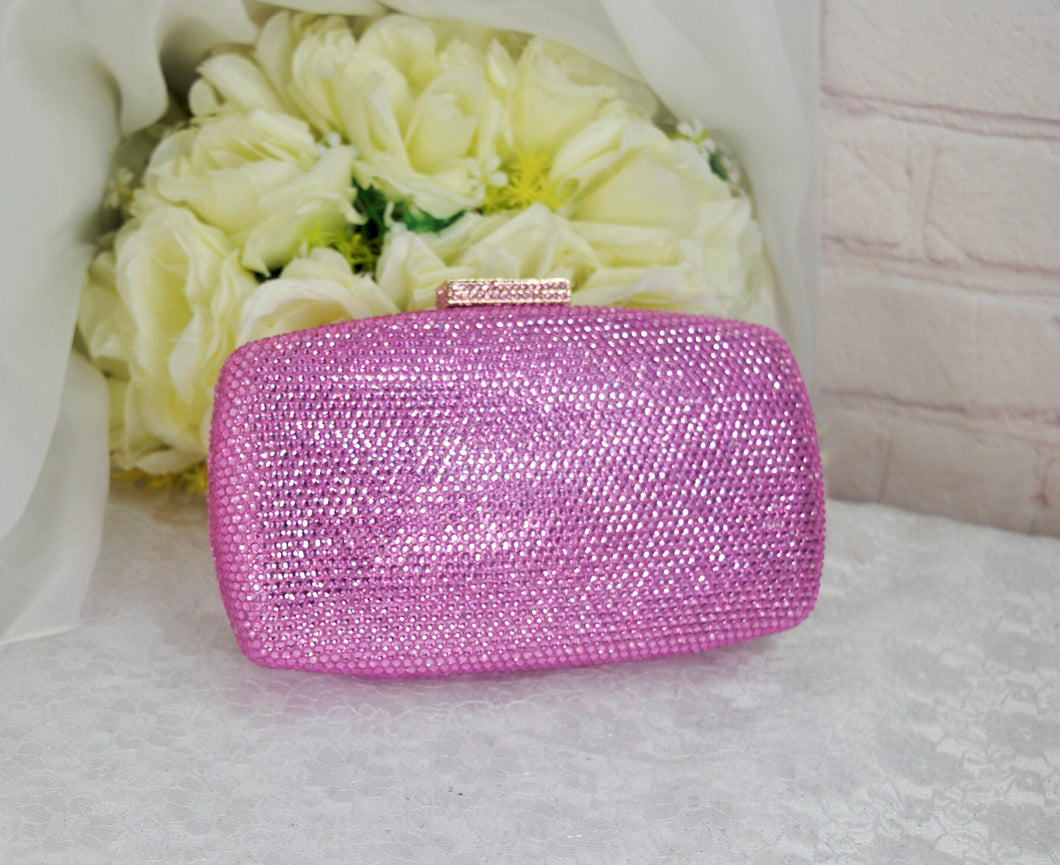 Pink Crystal Clutch Bag