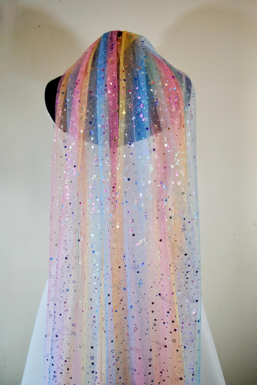 Rainbow Glitter Shooting Star Veil