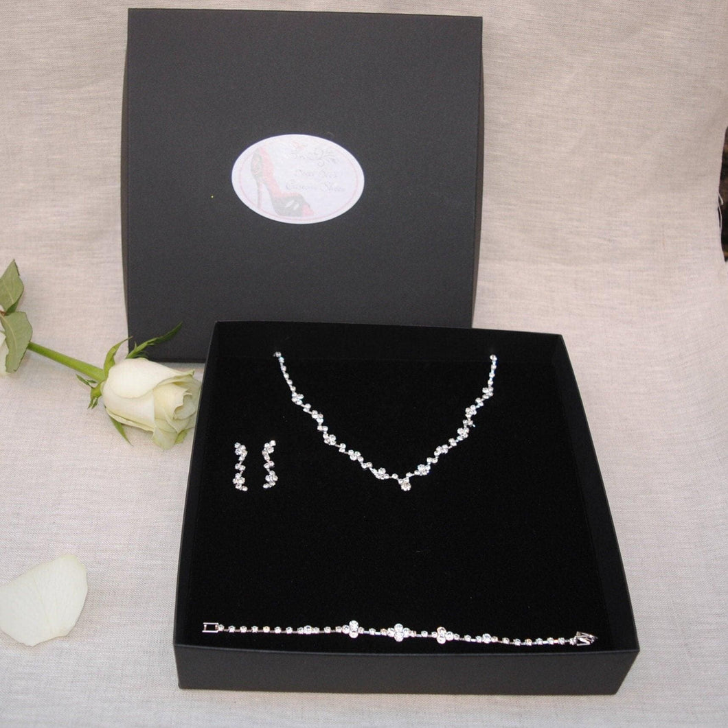 IN STOCK - Delicate Bridal Jewellery Set | Wedding Crystal Necklace Jewellery Set