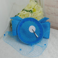 Load image into Gallery viewer, Aqua Blue Satin Heels  &amp; Matching Fascinator
