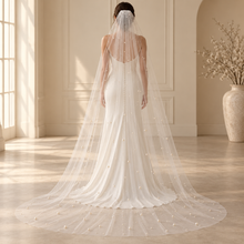 Load image into Gallery viewer, Scattered Pearl Wedding Veil | White, Ivory, Champagne or Pink
