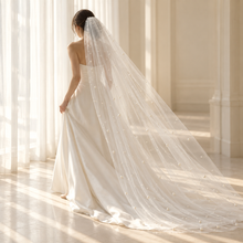 Load image into Gallery viewer, Scattered Pearl Wedding Veil | White, Ivory, Champagne or Pink
