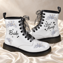 Load image into Gallery viewer, Personalised Bridal Combat Boots | Custom Wedding Boots
