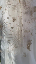 Load and play video in Gallery viewer, Luxury Celestial Wedding Cape or Veil - Gold Glitter and Pearl Veil or Cape
