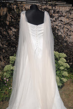 Load image into Gallery viewer, Wedding Cape with Crystal Appliqués
