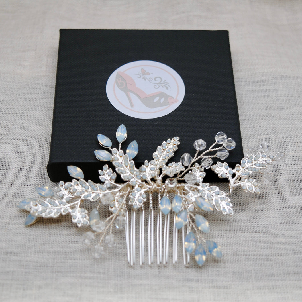 Opal Leaf Hair Comb