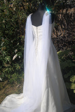 Load image into Gallery viewer, Wedding Cape with Crystal Appliqués
