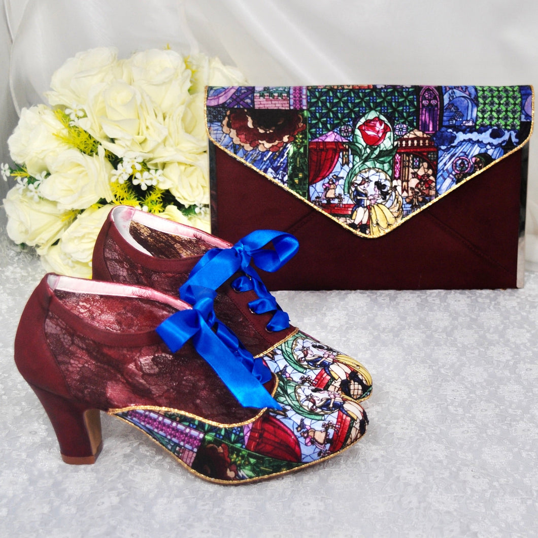 Beauty and the Beast Bridal Boots & Bag