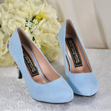 Load image into Gallery viewer, Cherry Blossom - Blue Suede - Round Toe

