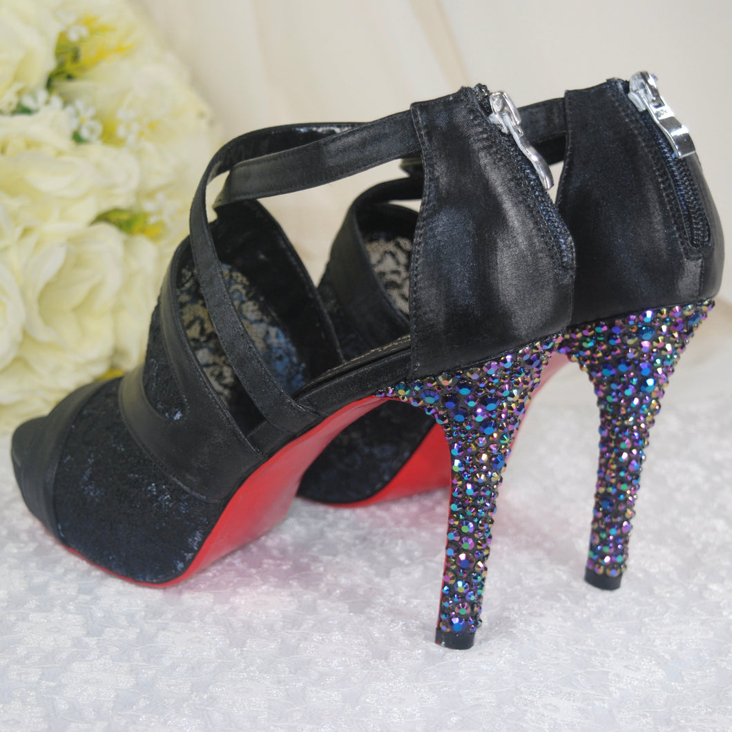 Red and Black Lace Shoes