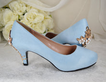 Load image into Gallery viewer, Cherry Blossom - Blue Suede - Round Toe
