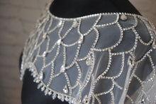 Load image into Gallery viewer, Crystal Embellished Bridal Cape, Wedding Dress Cover Up
