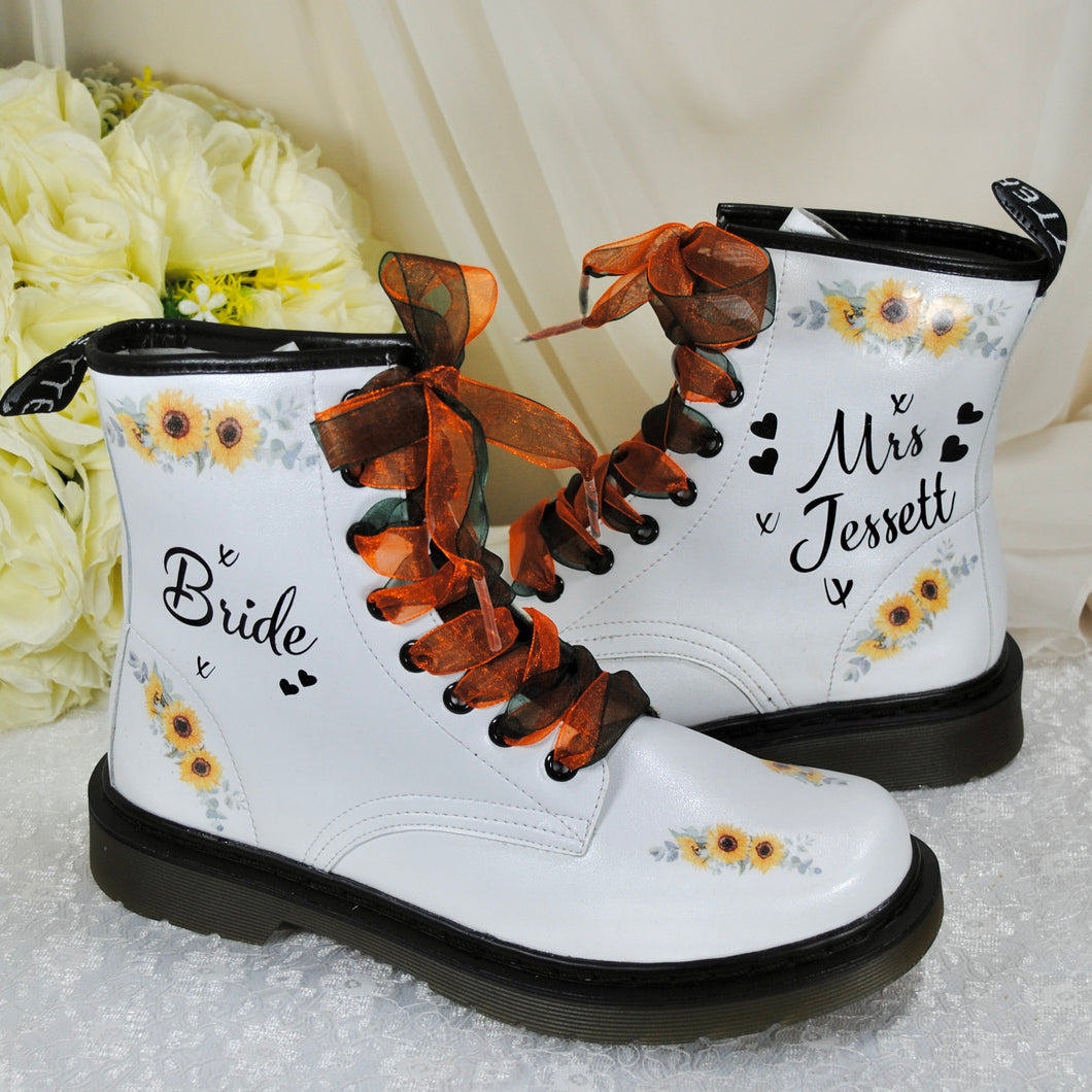 Personalised Bridal Combat Boots