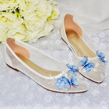 Load image into Gallery viewer, Blue Butterfly Flats
