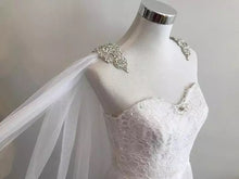Load image into Gallery viewer, Wedding Cape with Crystal Detail
