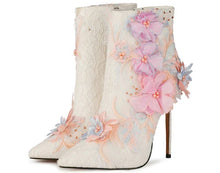 Load image into Gallery viewer, Lace Bridal Boots | Blue or Pink
