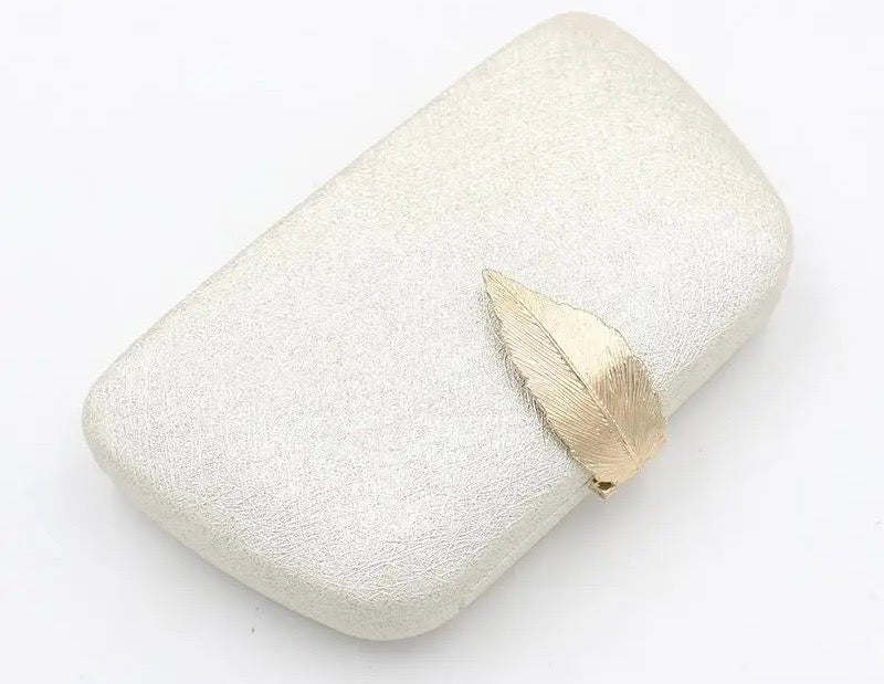 Evening Clutch Bag with Leaf Clasp Detai