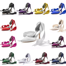 Load image into Gallery viewer, Sandals with Ankle Strap, Pearl or Ribbon Tie
