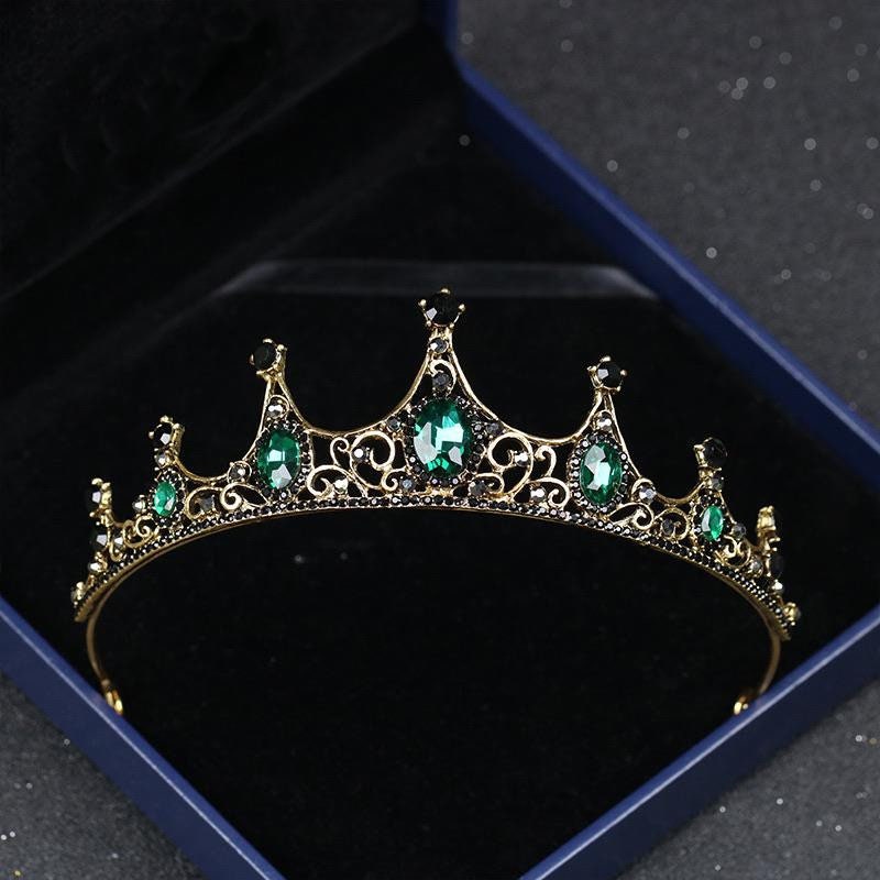 IN STOCK Gothic Gold and Emerald Green Princess Tiara