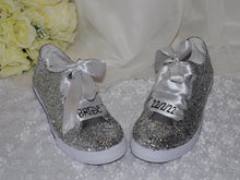 Load image into Gallery viewer, Glitter Trainers/Sneakers (Silver)
