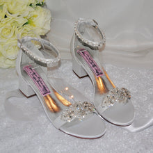 Load image into Gallery viewer, Block Heels with Crystal Embellishments
