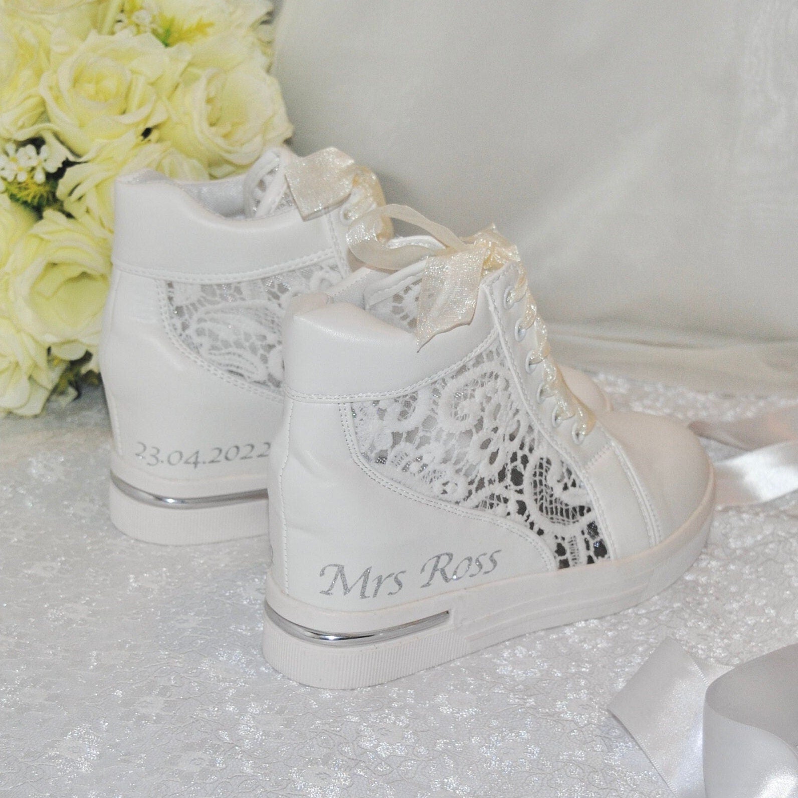 Platform wedding fashion trainers