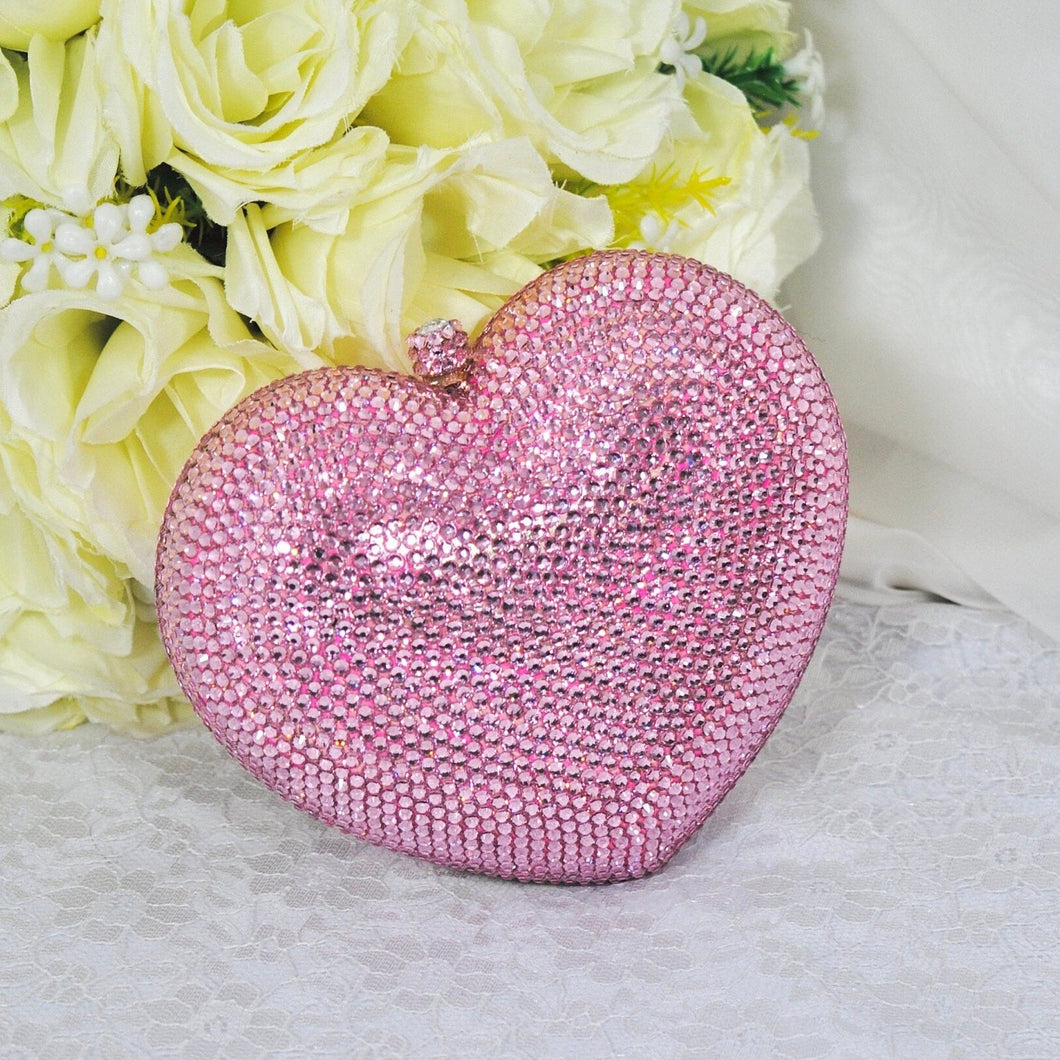 Crystal Heart Bag (Pink)
