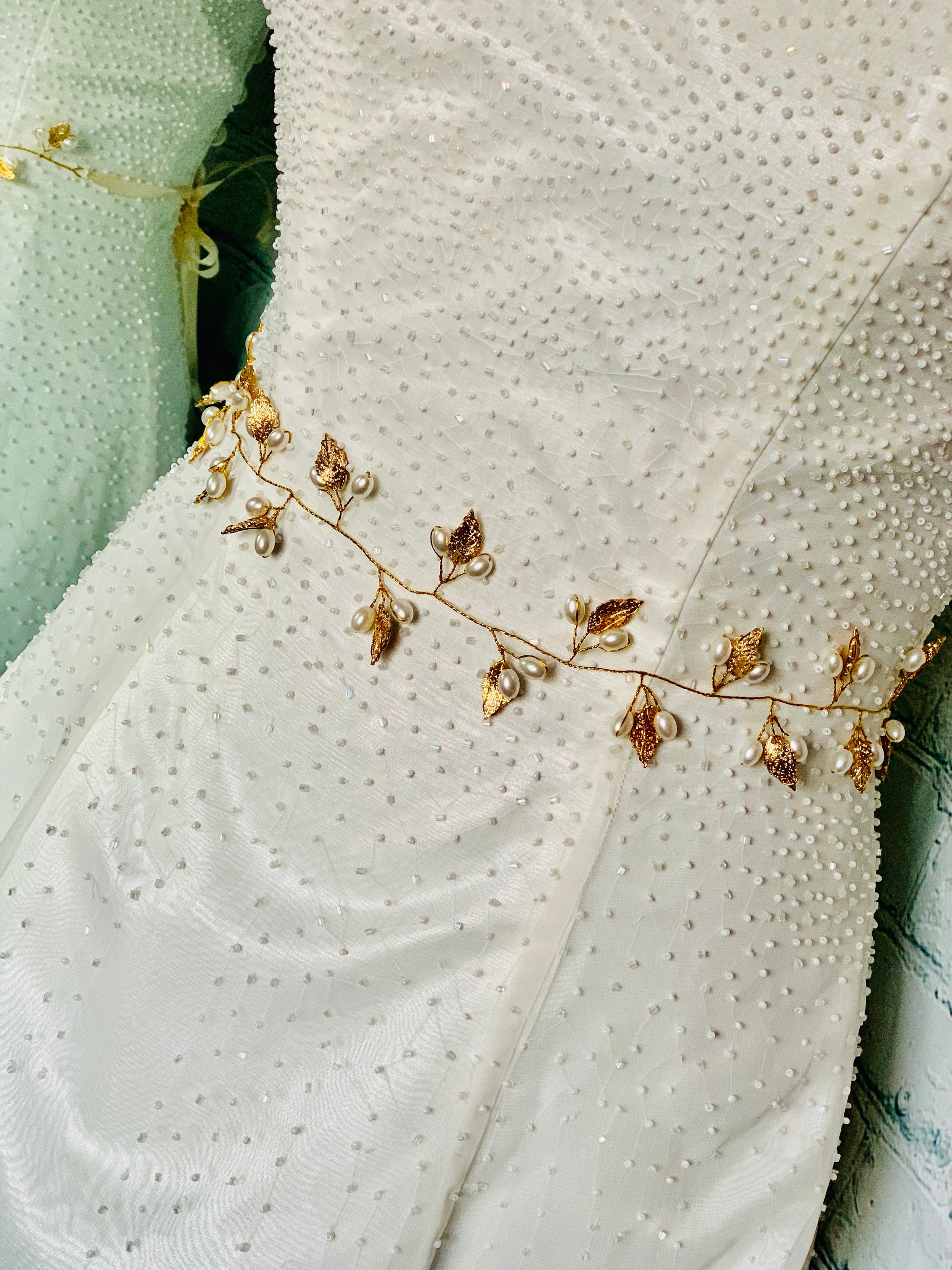 Leaf Vine Dress Belt | Gold, Silver, Rose Gold  Becci's Bridal Designs