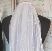 Load image into Gallery viewer, Single Tier Pearl Veil | 75cm - 500cm | White, Ivory
