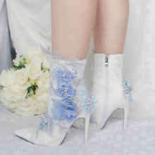 Load image into Gallery viewer, Lace Bridal Boots | Blue or Pink
