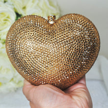 Load image into Gallery viewer, Crystal Heart Bag (Gold)
