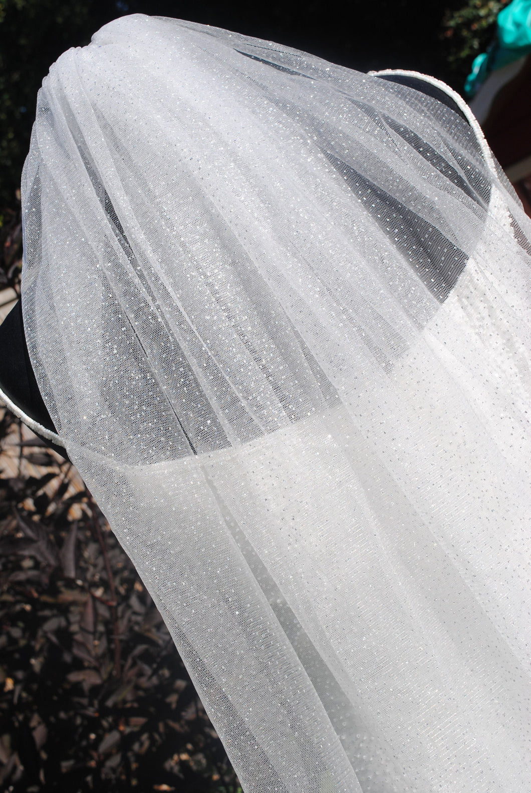1 Tier Glitter Bridal Veil |100cm | White, Champagne, Pink or Ivory