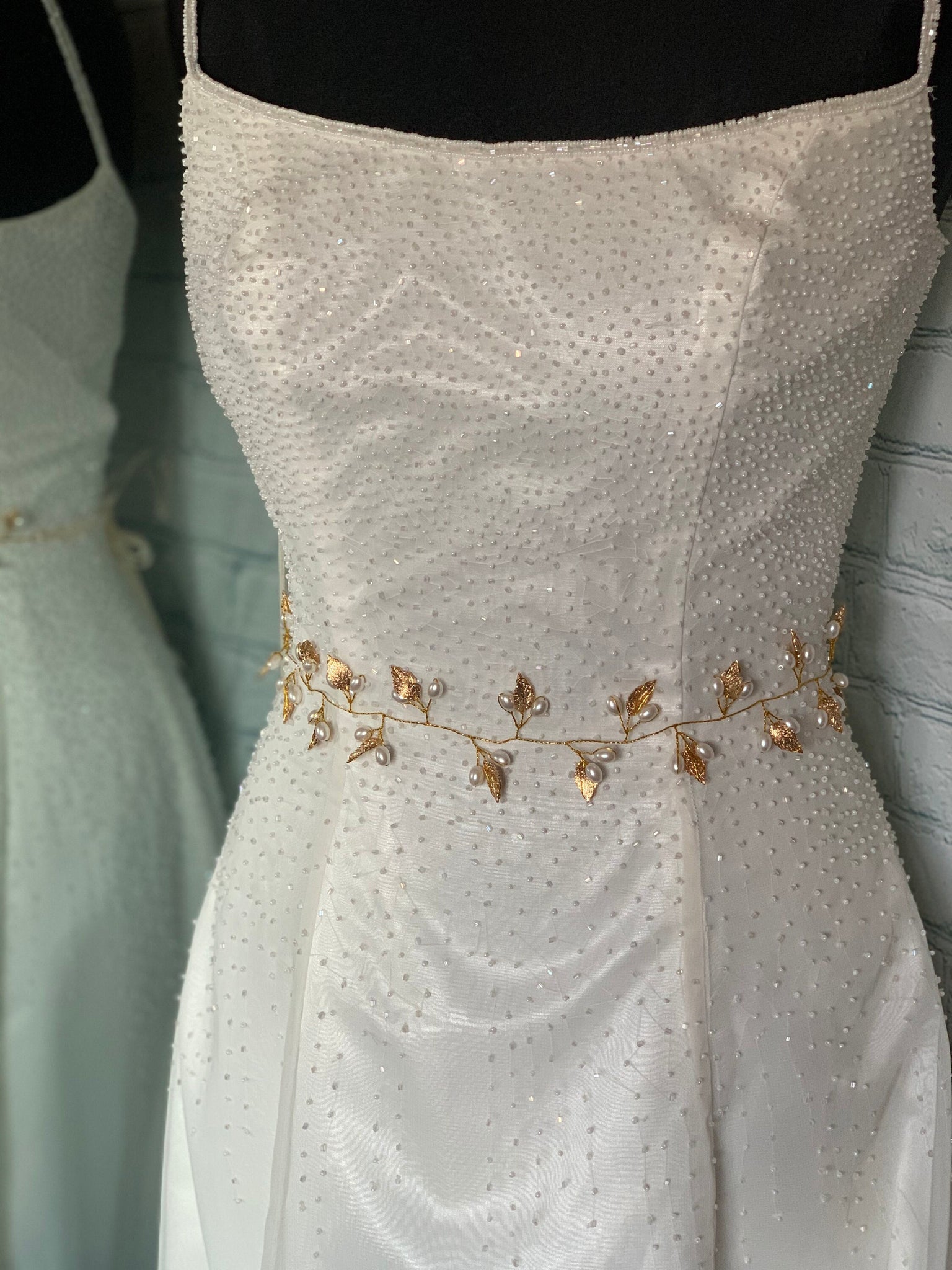 Leaf Vine Dress Belt | Gold, Silver, Rose Gold Becci's Bridal Designs Leaf Vine Dress Belt | Gold, Silver, Rose Gold Becci's Bridal Designs