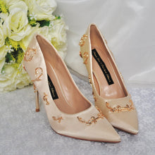 Load image into Gallery viewer, Gold Filigree Vine Shoes
