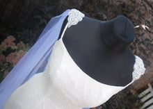 Load image into Gallery viewer, White Glitter Wedding Cape - Bridal Drape Cape Veil
